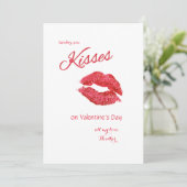 Lipstick Kiss Valentine's Day Card Feiertagskarte (Stehend Vorderseite)