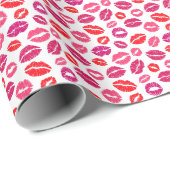 Lipstick Kiss Wrapping Paper Geschenkpapier (Rolleneckpunkt)