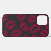 Lipstick Kisses: Dunkelrote Abdrücke Case-Mate iPhone Hülle (Rückseite (Horizontal))