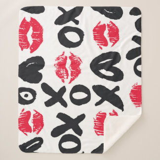 Lipstick Kisses Hört Nahtloses Hintergrundbild Sherpadecke