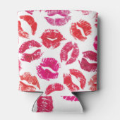 Lipstick Kisses Nahtloses Muster. Dosenkühler (Rückseite)