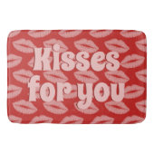 Lipstick Kisses Rot und Rosa Lippen Custom Bath Ma Badematte (Vorderseite)