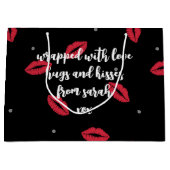Lipstick Kisses Valentine's Day Gift Bag Große Geschenktüte (Vorderseite)