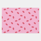 Lipstick Kisses Valentines Wrapping Paper Sheets Geschenkpapier Set (Vorderseite 3)