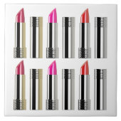 Lipstick Kosmetik Chrom rosa Rot Fliese (Vorderseite)
