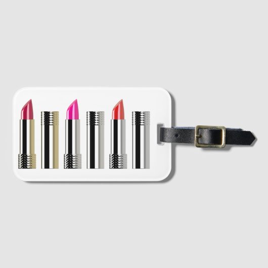 Lipstick-Kosmetologie Chrom Rosa Girl Gepäckanhänger (Vorderseite (Horizontal))