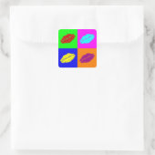 Lipstick küsst Aufkleber (Tasche)