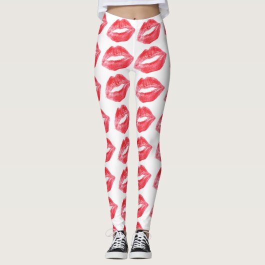 Lipstick küsst Leggings Jogahose (Vorderseite)