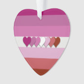 Lipstick Lesben Stolz Herzdesign Ornament (Vorderseite)