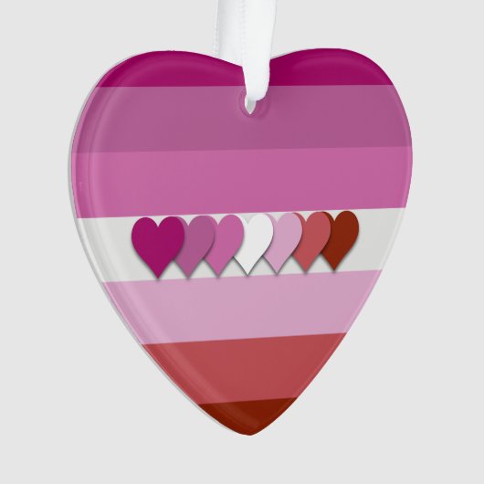 Lipstick Lesben Stolz Herzdesign Ornament (Vorderseite)