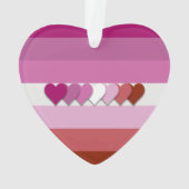 Lipstick Lesben Stolz Herzdesign Ornament (Rückseite)