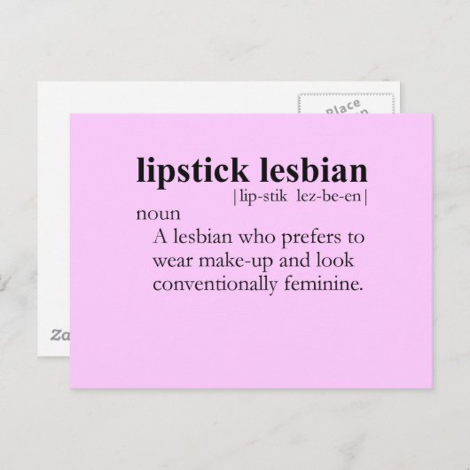 LIPSTICK LESBIAN (Begriffsbestimmung) Postkarte (Vorne/Hinten)