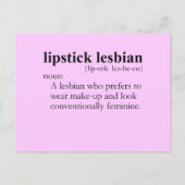 LIPSTICK LESBIAN (Begriffsbestimmung) Postkarte (Vorderseite)