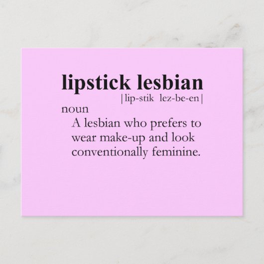 LIPSTICK LESBIAN (Begriffsbestimmung) Postkarte (Vorderseite)