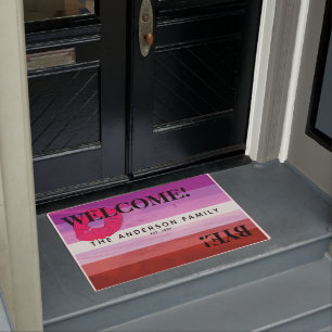 Lipstick Lesbian Flag Beach Personalisierter Empfa Fußmatte