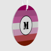 Lipstick lesbian pride flag design with monogram o ornament (Vorderseite)
