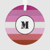 Lipstick lesbian pride flag design with monogram o ornament (Rückseite)