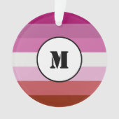 Lipstick lesbian pride flag design with monogram o ornament (Vorderseite)