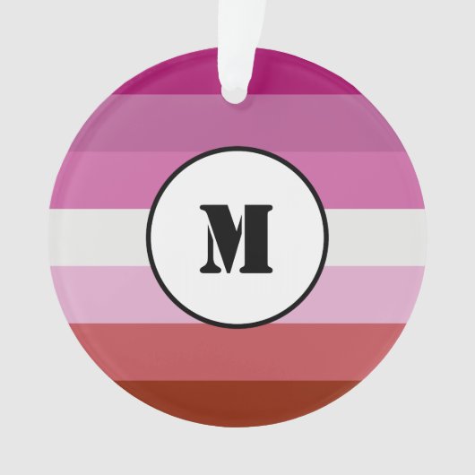 Lipstick lesbian pride flag design with monogram o ornament (Vorderseite)