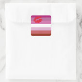 Lipstick Lesbian Pride Flag  Quadratischer Aufkleber (Tasche)