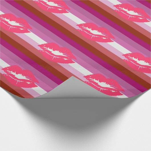 LIPSTICK LESBIAN PRIDE FLAG STRIPES DESIGN - 2014 GESCHENKPAPIER (Ecke)