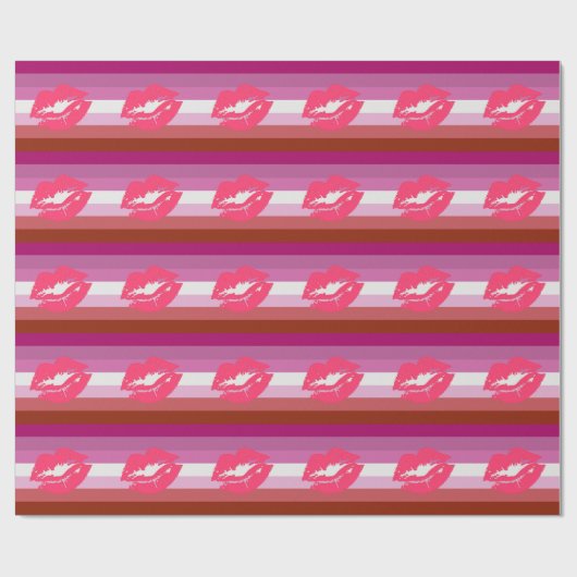 LIPSTICK LESBIAN PRIDE FLAG STRIPES DESIGN - 2014 GESCHENKPAPIER (Flach)