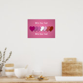 Lipstick lesbian pride hearts with custom text poster (Küche)