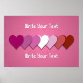 Lipstick lesbian pride hearts with custom text poster (Vorne)