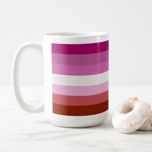 Lipstick Lesbische Farben - Kaffeetasse (Mit Donut)