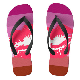 Lipstick Lesbische Flagge Badesandalen