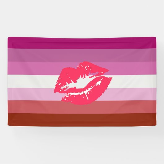 Lipstick Lesbische Flagge Banner (Horizontal)