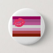 Lipstick Lesbische Flagge Button (Vorderseite)