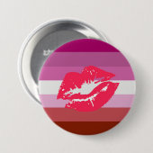 Lipstick Lesbische Flagge Button (Vorne & Hinten)