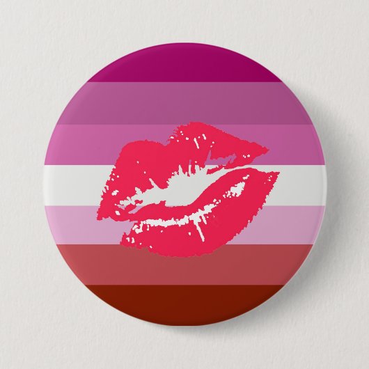 Lipstick Lesbische Flagge Button (Vorderseite)