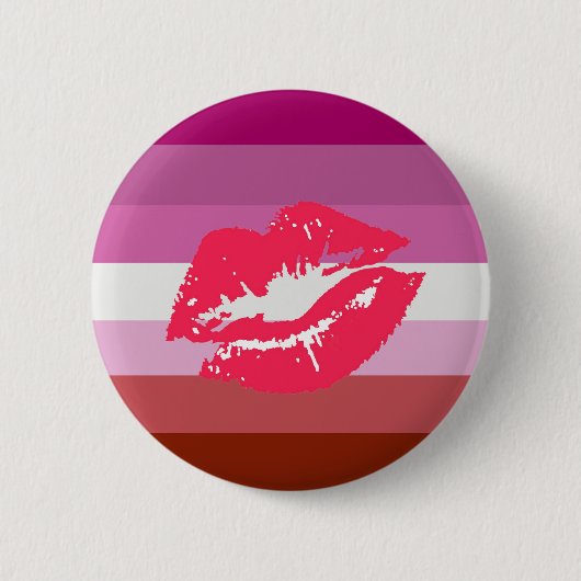 Lipstick Lesbische Flagge Button (Vorderseite)