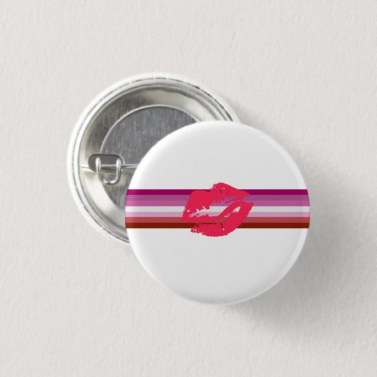 Lipstick Lesbische Flagge Button (Vorne & Hinten)