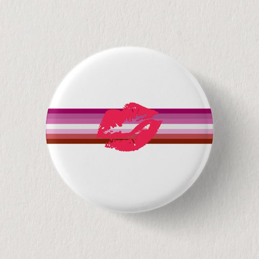 Lipstick Lesbische Flagge Button (Vorderseite)