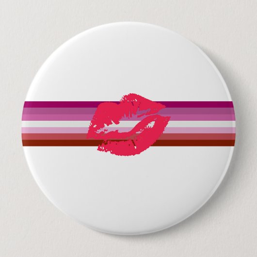 Lipstick Lesbische Flagge Button (Vorderseite)