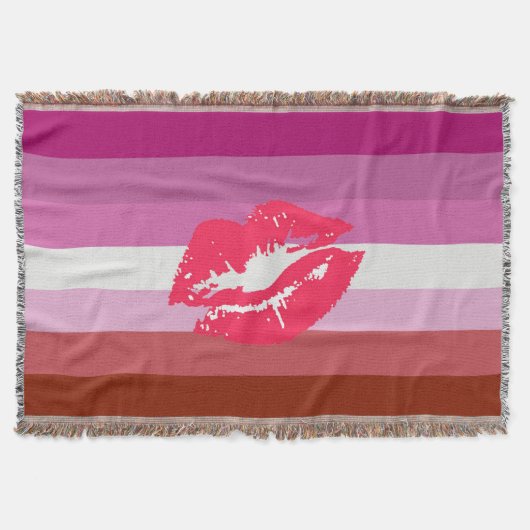 Lipstick Lesbische Flagge Decke (Vorderseite)