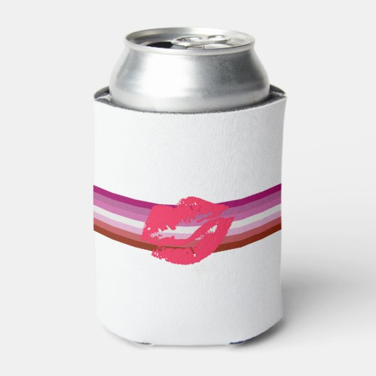 Lipstick Lesbische Flagge Dosenkühler (Kanne Vorderseite)