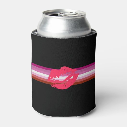 Lipstick Lesbische Flagge Dosenkühler (Kanne Vorderseite)