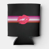 Lipstick Lesbische Flagge Dosenkühler (Vorderseite)