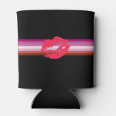 Lipstick Lesbische Flagge Dosenkühler (Rückseite)