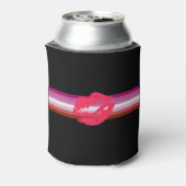 Lipstick Lesbische Flagge Dosenkühler (Kanne Rückseite)