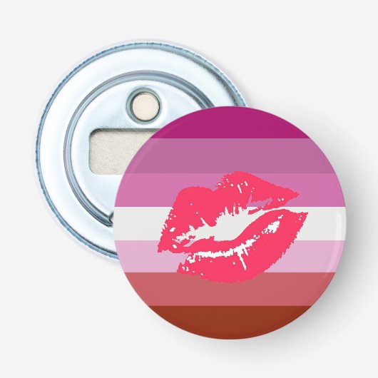 Lipstick Lesbische Flagge Flaschenöffner (Vorderseite)