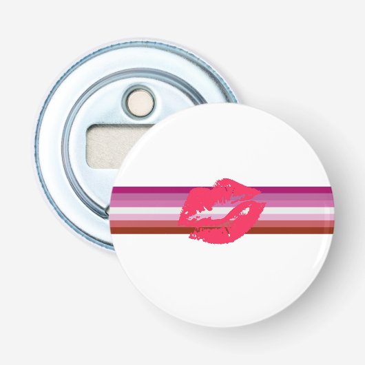 Lipstick Lesbische Flagge Flaschenöffner (Vorderseite)