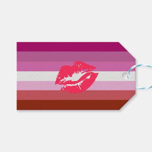 Lipstick Lesbische Flagge Geschenkanhänger (Vorderseite (Horizontal))