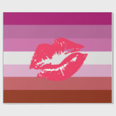 Lipstick Lesbische Flagge Geschenkpapier (Flach)
