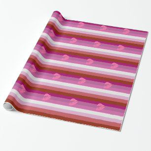 Lipstick Lesbische Flagge Geschenkpapier