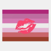 Lipstick Lesbische Flagge Geschenkpapier Set (Vorderseite)